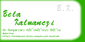 bela kalmanczi business card